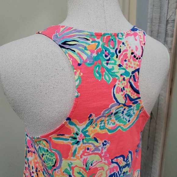 Lily Pulitzer Shirley Top Coral Reef Island Seacret Neon Pom Pom Trim Tank XS - Picture 5 of 10